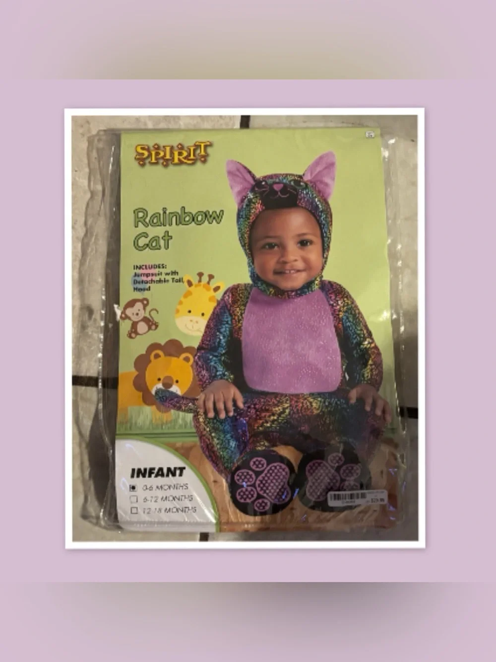 Spirit Halloween Rainbow Cat Infant Costume ~ Size 3-6 Months
